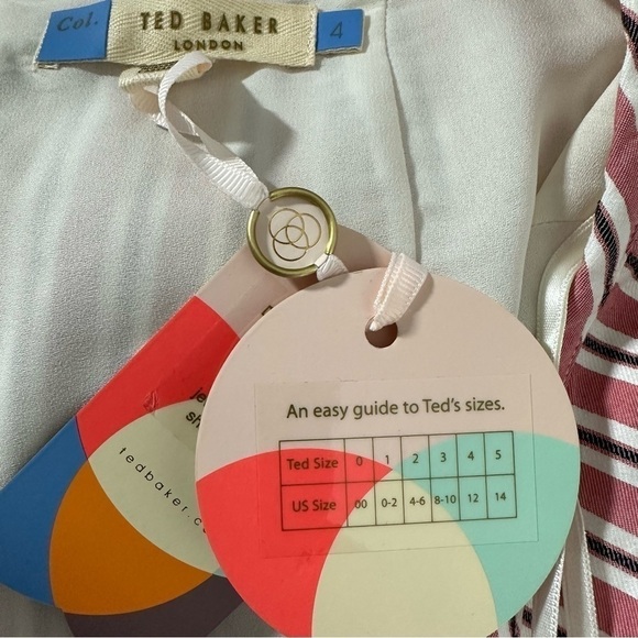 Ted Baker Coryn  Layered Stripe Asymmetrical Midi Skirt Size 4 US 12 - Picture 9 of 10